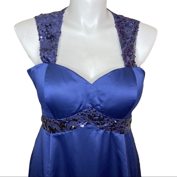 ModCloth Fervour Navy Gown Sequin Accent Size XL - Picture 5 of 15